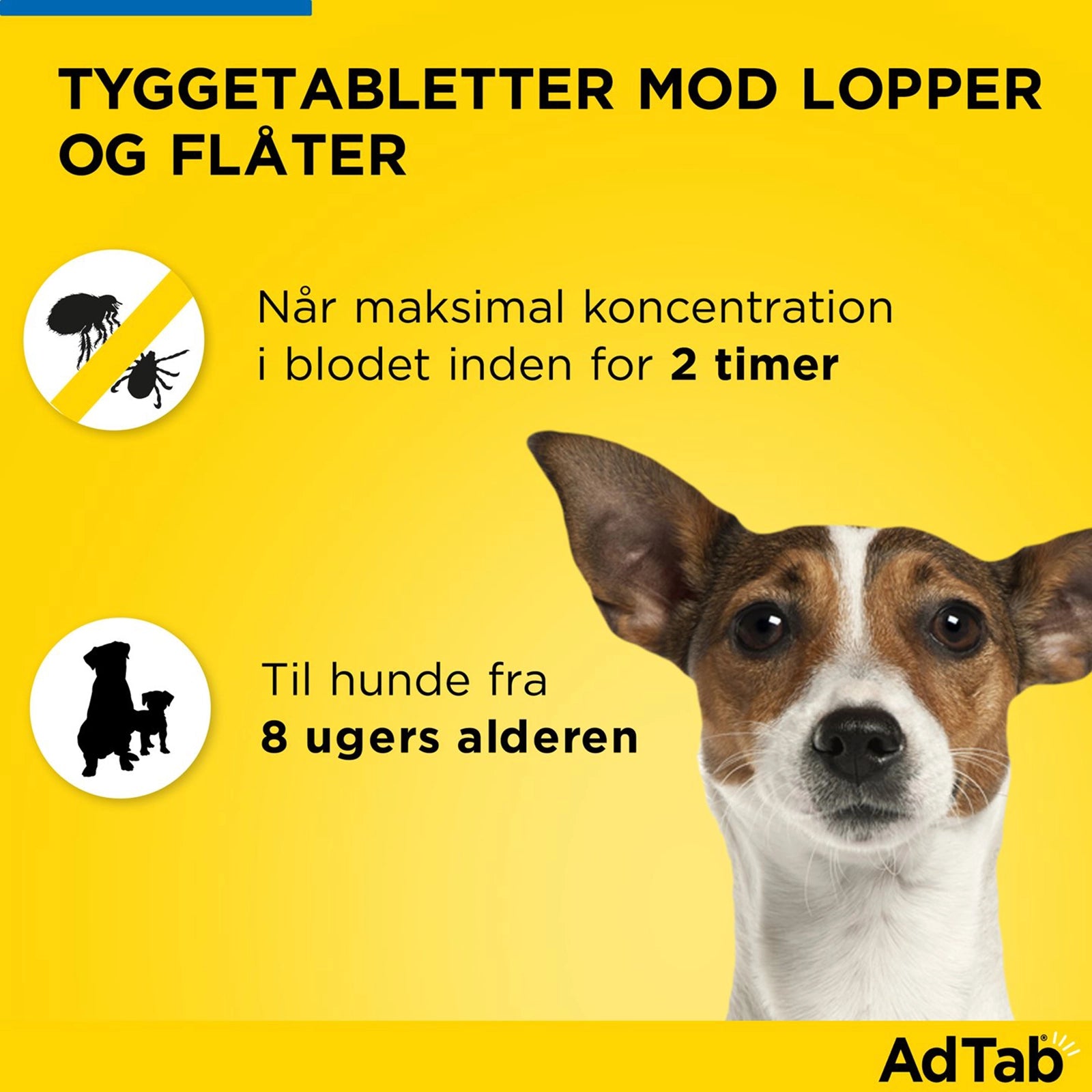 AdTab tyggetabletter til store hunde 22-45 kg mod lopper og flåter